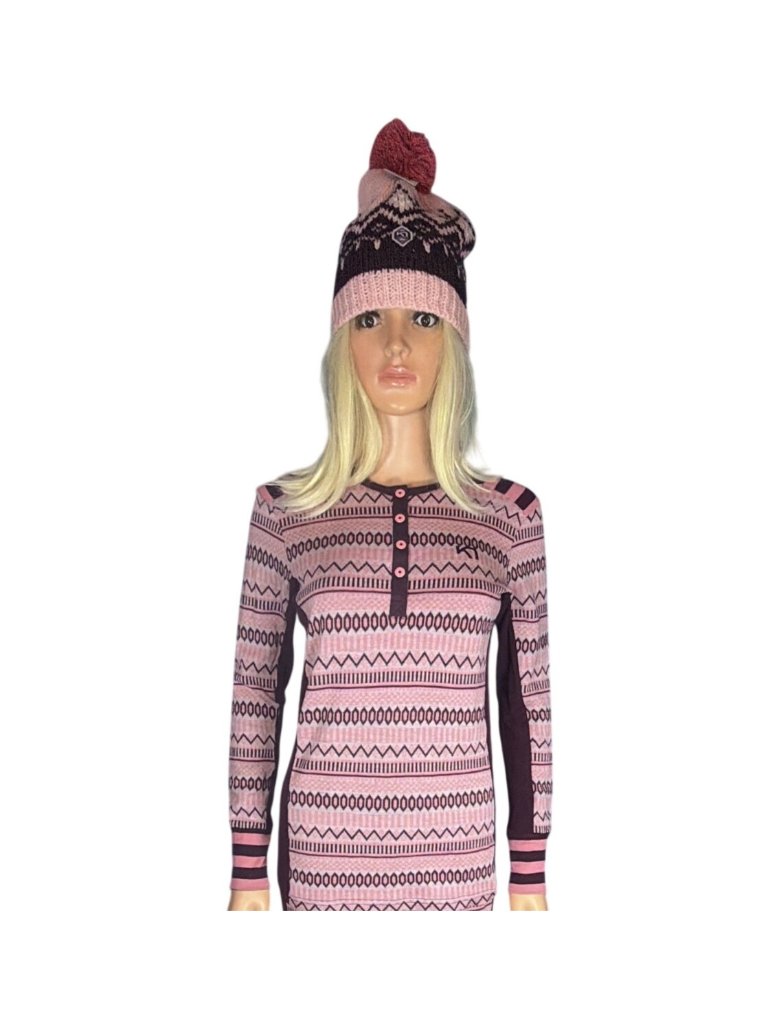 Kari Traa Seim Nordic Fair Isle Beanie Hat Jam Rose — image 3 of 8
